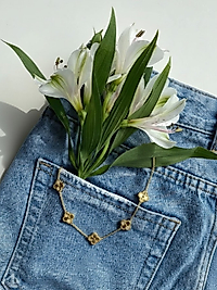 Beşli Yonca Detaylı Zarif Kolye