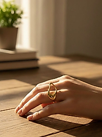 Zarif Kontür Tasarım Modern Ayarlanabilir Yüzük