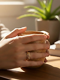 Modern Naturel Formlu Işıltılı Ayarlanabilir Şerit Yüzük