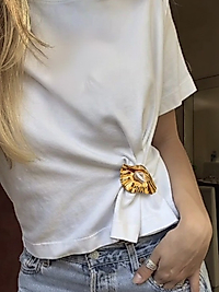 Deniz Kabuğu İnci Detaylı Broş