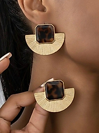 Kahve ve Gold Renk Empire Serisi Küpe