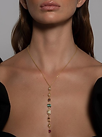 Çok Renkli Uzun Geometrik Kolye