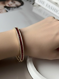 Kırmızı Baget Işıltılı Kelepçe