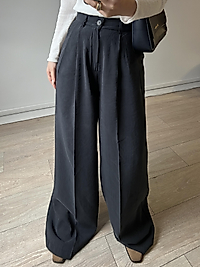 Premium Koyu Indigo Tencel Palazzo Pantolon