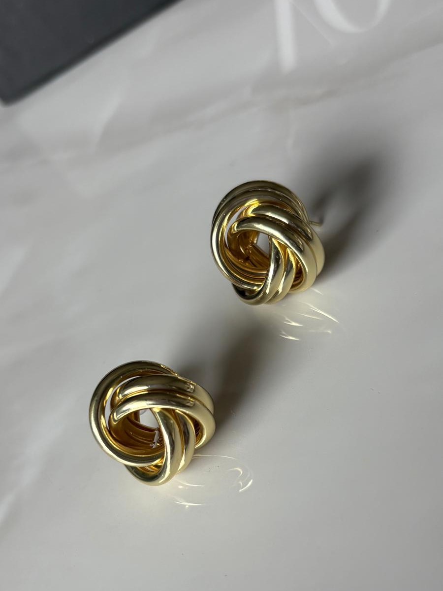 Gloria Düğüm Figürlü Altın Dokulu Küpe