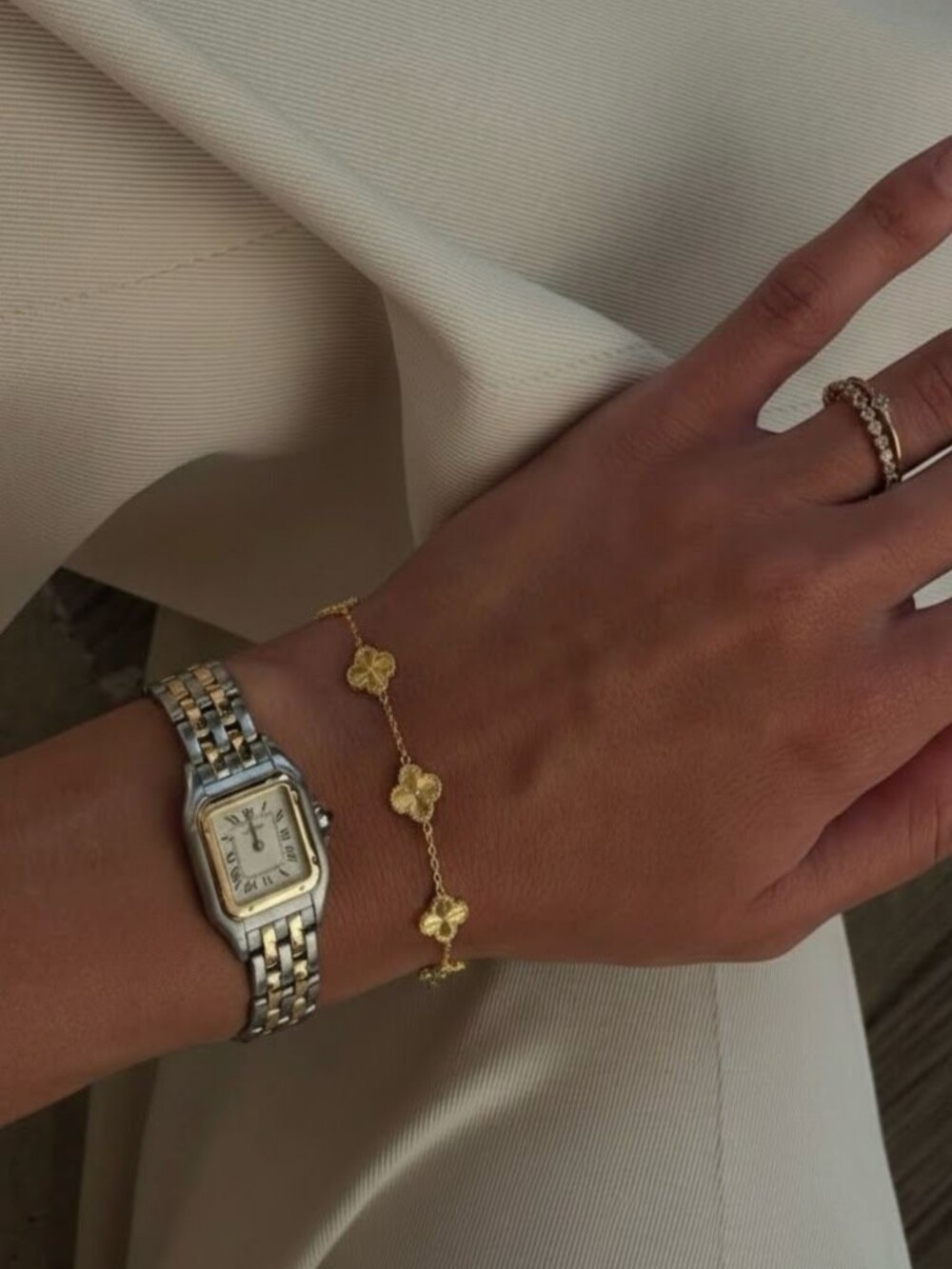 Işıltılı Altın Yonca Bileklik