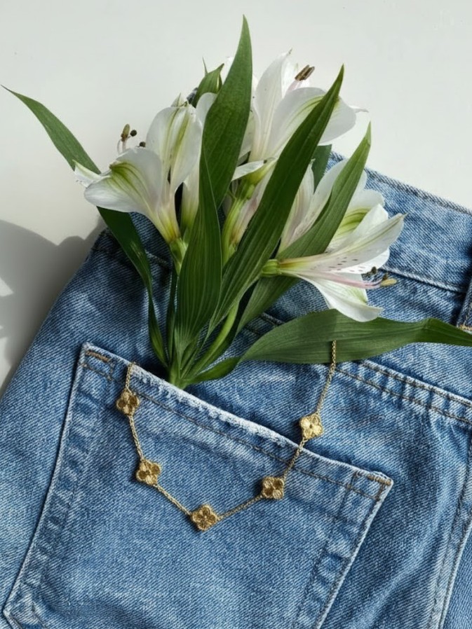 Beşli Yonca Detaylı Zarif Kolye