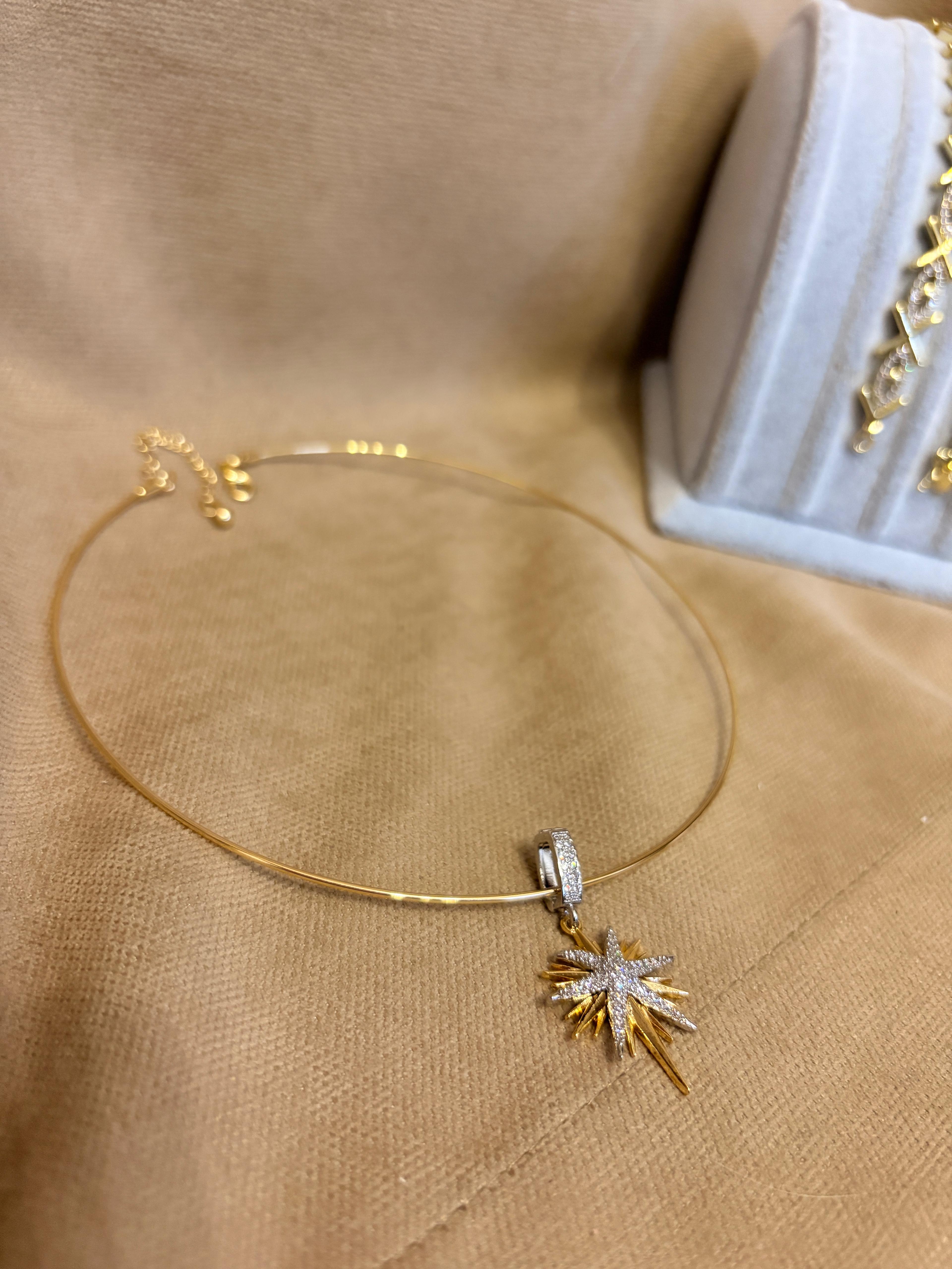 Kutup Yıldızı Figürlü Ayarlanabilir Tasma Kolye