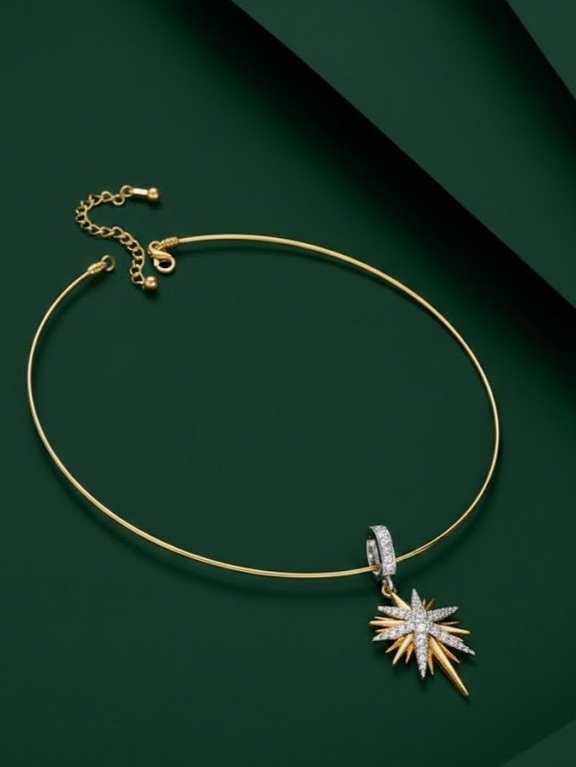 Kutup Yıldızı Figürlü Ayarlanabilir Tasma Kolye